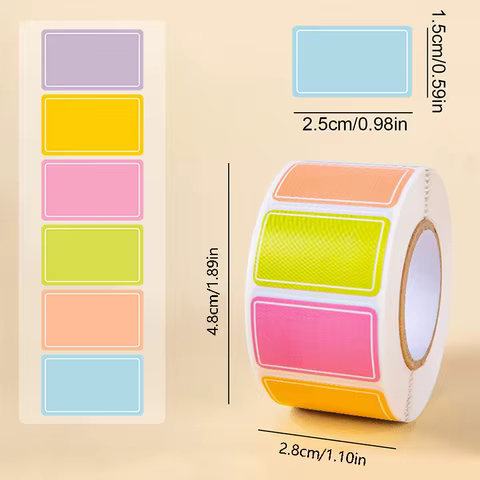 500-Piece Roll Waterproof Color-Coded Index Tabs - Vibrant Durable Sticky Labels for Organizing, Personalized Name Tags 6 best sales my name is sticker - №3