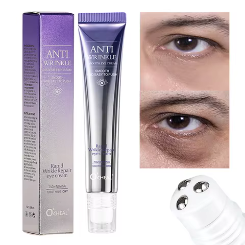 O'CHEAL Anti Wrinkle Anti Dark Circle Eye Cream Roller Massager Moisturizing Eye Bags Anti Aging Hyaluronic Acid Eye Skin Care 10 best sales cerave cream - №6