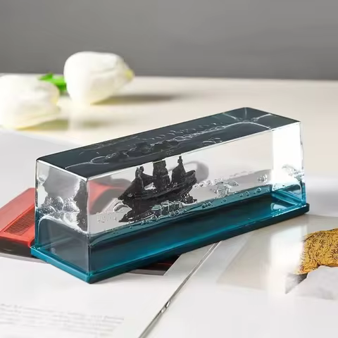 Going Merry Pirate Ship Fluid Liquid One Piece Thousand Sunny Ship Floating Boat Drift Barcos Living Room Decorations Gifts 10 best sales one piece barco - №7