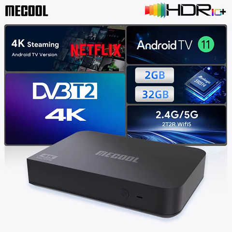 MECOOL DVB T2 Android TV Box KT2 with Android 11 Google Netflix Certified ATV 100M 2+32G S905Y4 WIFI 2.4G/5G 2T2R DVB Media Box 8 best sales android tv isdb t - №6