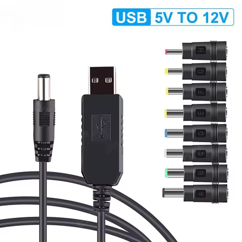 Elough WiFi to Power bank Cable Connector USB DC 5V to 12V Cable Boost Converter Step-up Cord For Wifi Router Modem Fan Speaker 6 best sales 5v to 12v converter usb - №1