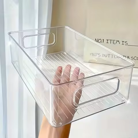 Acrylic Storage Box Desktop Cosmetics Transparent Plastic Box Dormitory Household Facial Mask Skin Box Refrigerator Storage Box 6 best sales small acrylic boxes - №4