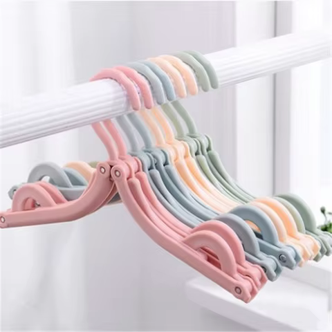 5pcs/10pcs Foldableable Portable Clothes Hanger Travel Portable Clothes Hanging Rack Multi-functional Storage Home Business Trip 8 best sales clothes hangers bulk - №8
