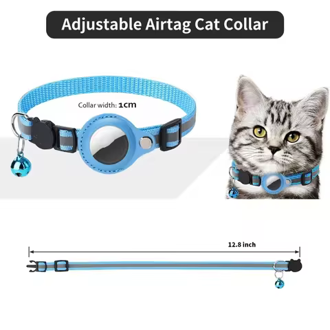 For Apple Airtag Case Dog Cat Bell Collar GPS Finder Reflective Protective Case Cover For Air Tag Tracker Pet Dog Airtag Collar 8 best sales air tag dog collar - №8