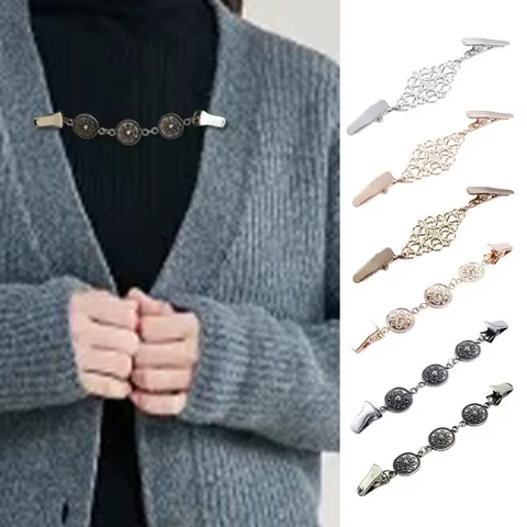 Golden Alloy Material Fashion Retro Sewing Supplies Fasteners for Clothes Clothing Clip Clamps for Fabric Cardigan Clamps 10 best sales fabric clips - №7