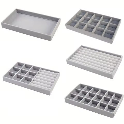 Velvet Jewelry Display Tray Exquisite Jewellery Holder Portable Ring Earrings Necklace Organizer Storage Box Organizator Trays 10 best sales jewellery display stands - №1
