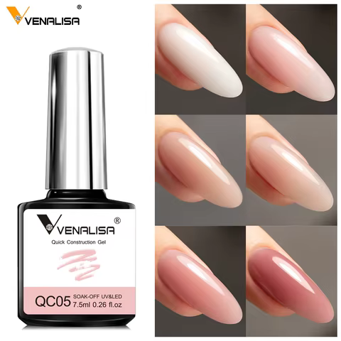 VENALISA 7.5ml Quick Construction Gel Semi Transparent Jelly Color Nail Gel Polish Strengthener Soak Off UV LED Nude Pink Gel 12 best sales vanelisa gel polish - №8