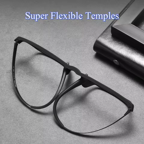 YIMARUILI Ultra Light Fashion Men's Glasses Frames Square Comfortable Pure Titanium Optical Prescription Big Eyeglasses HR3068 10 best sales pure titanium - №5