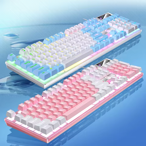 YINDIAO Keyboard Gaming Wired Laptop Desktops PC Computer Office Accessories Low Profile Gamer Keyboards With Numpad 10 best sales iso uk keycap - №10