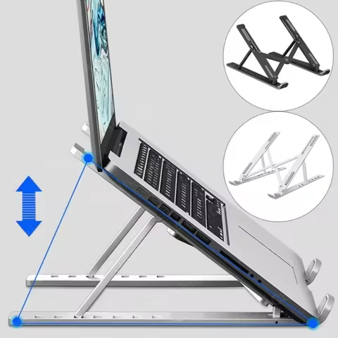 7 Levels Adjustable Laptop Stand Foldable Portable Notebook Bracket Support Base ABS Holder for Macbook Lenovo Laptop Air Pro 8 best sales lenovo laptop accessories - №5