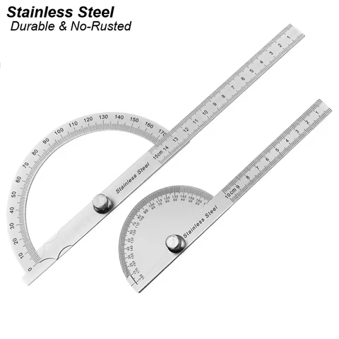 Angle Meter Measure Protractor Ruler Metal Finder 180 Degree Guage Goniometer Stainless Steel Woodworking Wood Measurement Tool 10 best sales illy - №2