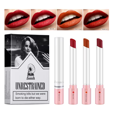 4 Colors Makeup Lipstick Cosmetics Lipstick Set Lip Tint Lip Gloss Waterproof Maquillaje Matte Long Lasting Make Up Pomade Kits 12 best sales lipstick set box - №4