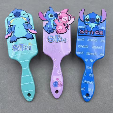 Stitch Comb Series Cartoon needle around Air cushion massage comb for Kids Girl student comb gift 6 best sales anime hair accessories - №2