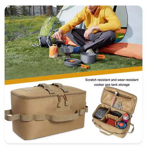 Outdoor Camping Gas Tank Storage Bag Large Capacity Ground Nail Tool Bag Gas Canister Picnic Cookware Utensils Kit Bag 8 best sales kmart kitchen storage - №8