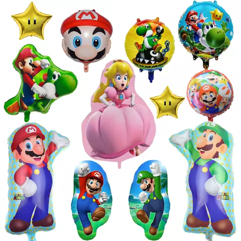 Super Mario Cartoon Foil Balloon Luigi Peach Princess Character Balloon Children's Party Decoration Balloon Birthday Toy Ball 12 best sales princess birthday - №5