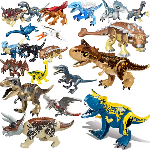 Jurassic World 3 Brutal Raptor Building Blocks Dinosaur Bricks Tyrannosaurus Indominus I-Rex Assemble Toy For Children 8 best sales bricks lego - №8