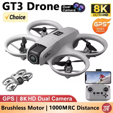 NEW Drones GT3 GPS 8K Professional HD 180° Dual Cameras 5G WIFI Brushless Motors Obstacle Avoidance FPV Foldable Quadcopter Toys 10 best sales fpv drone freestyle - №7