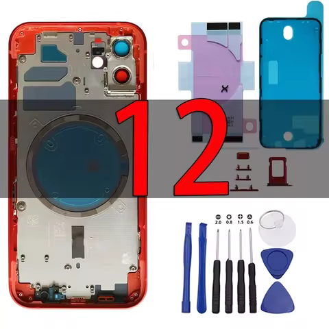 Back Cover Glass Housing for iPhone 12 with Magnetic Coil Mobile Repair Middle Frame Assembly Chassis Replacement For Phone 12 12 best sales iphone 12 housing replacement - №2