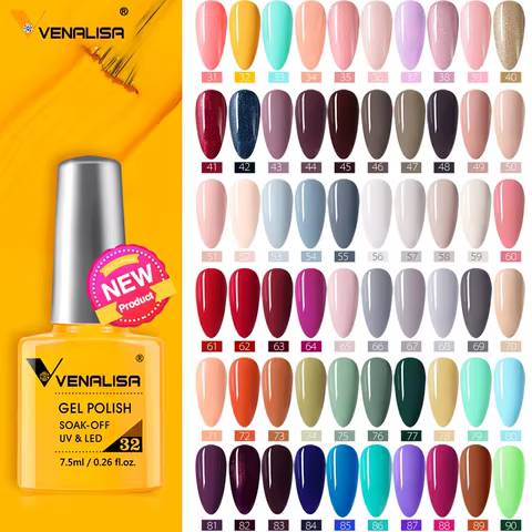 VENALISA Nail Gel Polish Semi Permanent Gellack Nail Art Salon 120 Color Glitter 7.5ml Soak off Organic UV LED Nail Gel Varnish 12 best sales vanelisa gel polish - №3