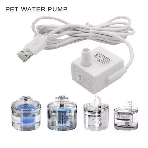 Water Pump Pet Cat Water Fountain Anti-dry Burning Motor Replacement for Cat Flowers Drinking Bowl Water Dispenser Pet Products 8 best sales water fountain for cats - №5