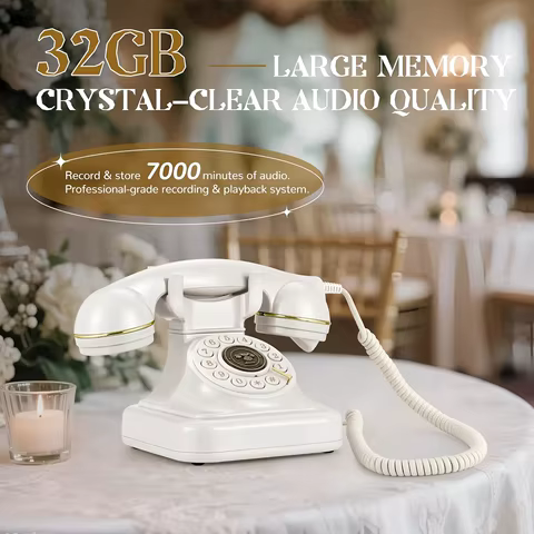 Telephone Audio Wedding Guestbook Party Voice Check-in Message Vintage Phone Voice Memorial Birthday Phone Blessing Recording 12 best sales vintage telephone - №12