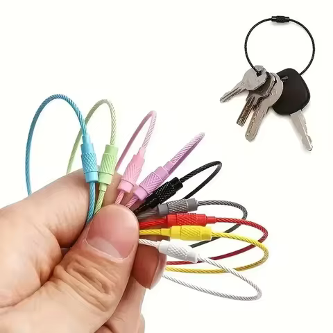10pcs Colorful Stainless Steel Wire Luggage Tag Clip Durable And Easy To Install Perfect For Travel And Everyday Use 6 best sales airplane tie clip - №1