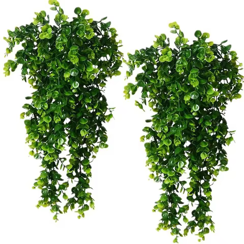 Artificial 5Forks Rattan Eucalyptus Wall Hanging Simulation Greenery Fake Hanging Plants Vine Diy Home Outdoor Decor Plant 6 best sales fifth harmony - №2