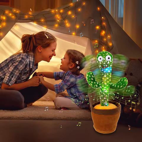 Dancing Cactus 120 Song Speaker Talking Usb Battery Voice Repeat Plush Cactu Dancer Toy Talk Plushie Stuffed Toys For Kids Gift 8 best sales cactus dancing toy - №1
