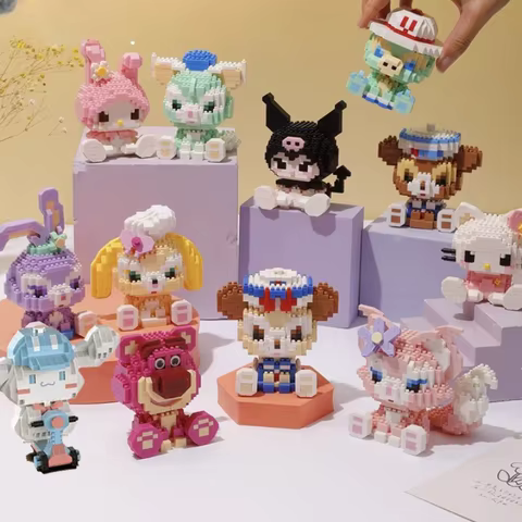 Disney 108 style Stitch LinaBell StellaLou Building Blocks Princess Cartoon Figrues Bricks Children's Assembly Toys Model Gift 8 best sales mould king harry potter - №6