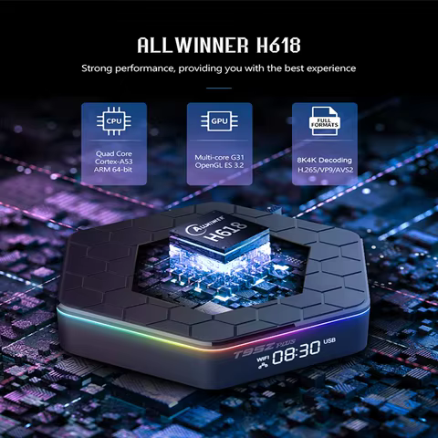 T95Z PLUS Allwinner H618 Android 12 8K UHD WIFI6 TV Box Dual-band WiFi BT5.0 Ethernet 100M Set-top box 6 best sales receptor duosat - №5
