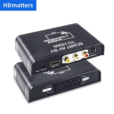 Scart to HDMI converter 3-in-1 composite AV S-video Scart to HDMI cable converter Scart RCA in to HDMI out for wii DVD HDTV 8 best sales scart - №8