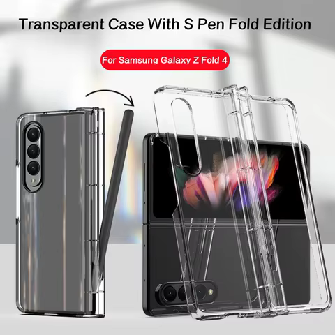Transparent Case For Samsung Galaxy Z Fold 5 4 Phone Clear Back Cover With S Pen Fold Edition For Samsung Z Fold3 Fold6 Funda 10 best sales samsung z fold 4 cover - №2