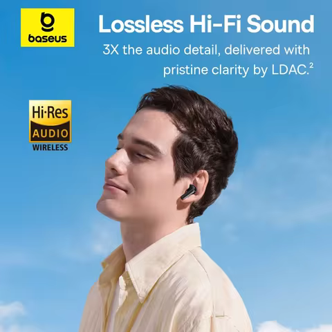 Baseus EP10 Pro ANC Earbuds Wireless Bluetooth 6.0 Earphones 50dB Realtime Adaptive Headphones 6 Mic Hi-Res LDAC IP55 Ear buds 10 best sales usb type c wireless adapter - №9