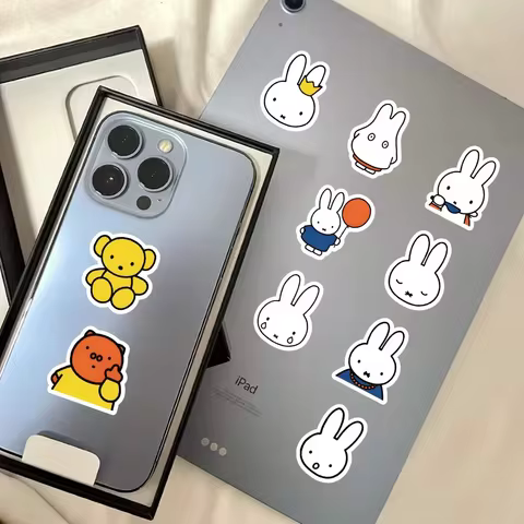 63Pcs Cartoon Miffy Stickers Cute Water Cup Computer Decorate Laptop Mobile Graffiti DIY Waterproof Sticker Children's Toys 10 best sales miffy sticker - №2