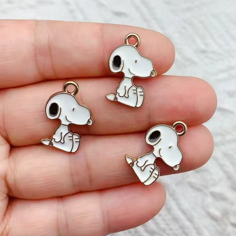 10pcs Cartoon Anime Dog Charm for Jewelry Making Enamel Necklace Bracelet Phone Pendant Diy Accessories Alloy Metal Gold Plated 12 best sales gold plated charm - №6
