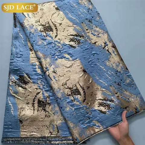 SJD LACA French African Brocade Lace Fabrics 2024 High Quality Nigerian Jacquard Damask Lace For Sewing Women Party Dresses 4023 12 best sales brocade fabric nigeria - №1
