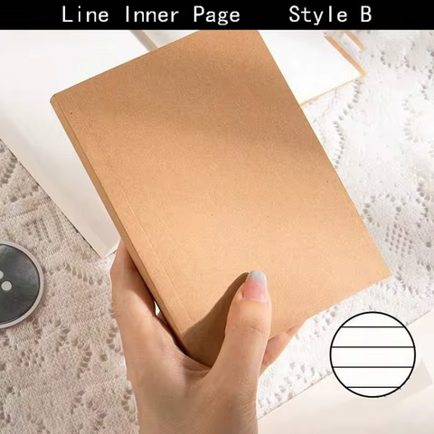 A6 Pocket Notebook – 128 Sheets (256 Pages) – Lined, Blank/Grid Pages – Thickened Kraft Paper Cover – Compact Notepad 12 best sales field notes cover - №8