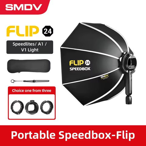 SMDV Flip 20 24 28 Quickly Release Parabolic Out Door Softbox for A1 Godox V1 AD100PRO V860II AD200 AD200PRO Flash Soft box 10 best sales godox ad100pro - №2