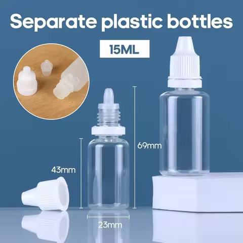 10PCS 3ML/5ML/10ML/15ML/20ML/30ML/50ML Eyes Liquid Dropper Refillable Bottles Empty Plastic Squeezable Paint DIY Containers 12 best sales nicotine liquid - №11