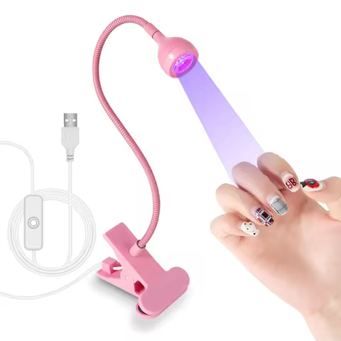 UV LED Light for Nails Polish Drying Lamp 360 Flexible Clip-on Desk Clip Mini USB Portable Nail Dryer Manicure Salon Tools 8 best sales flash cure nail lamp - №2