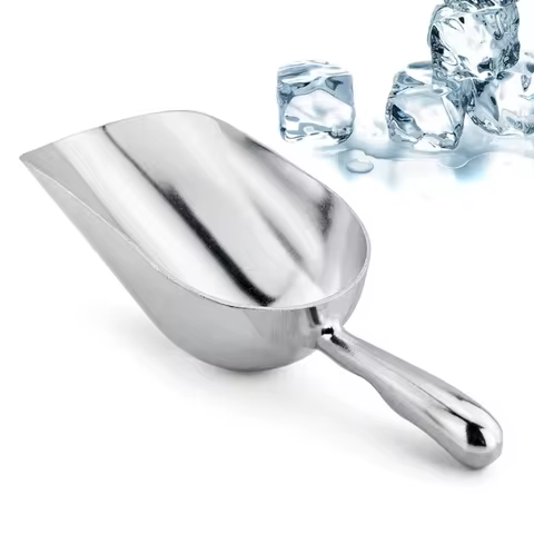 Stainless-Steel Ice Cube Scoop Bar Buffet Kitchen Spice Candy Flour Nut Scoop Spoon Dry Goods Shovel Party Kitchen Accessories 10 best sales flour scoop - №5