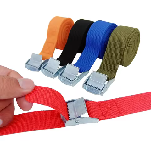 2pcs 4M Zinc Alloy Pressure Buckle Pallet Cargo Straps Luggage Fixed Car Fixed Tightener Tensioner Straps Ratchet Tie-Down Belt 10 best sales belt tensioner - №3