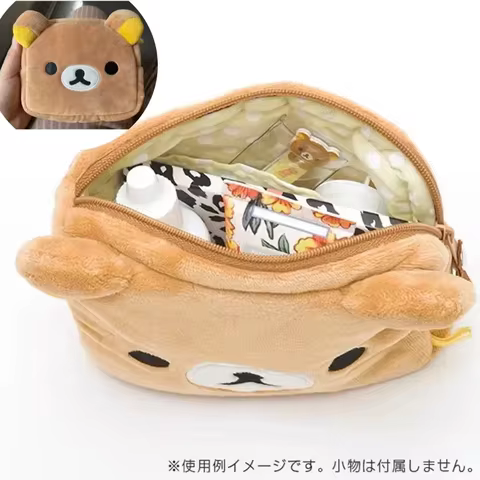 Kawaii Rilakkuma Pencil Bag Makeup Organizer Storage Bag Cartoon Bear Plush Multi Case Kawaii Cosmetic Bags Vanity Beauty Case 8 best sales anime pencil pouch - №4