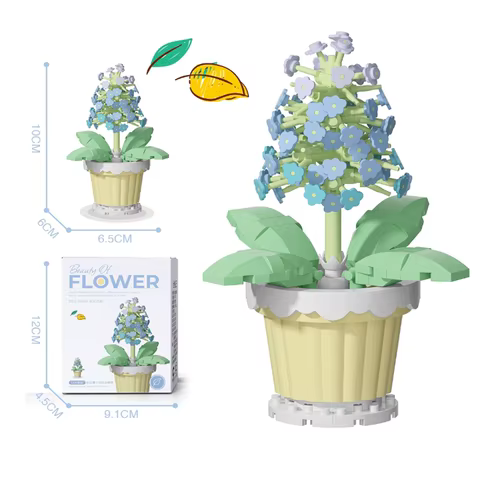 1PC Mini Succulent Flower Pot Building Blocks Simulation Flower Assembling Brick Model Kids Toys Home Decoration Collection Gift 8 best sales mould king harry potter - №3