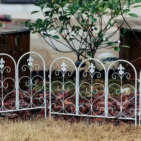European Style Horticultural Fence Mesh Iron Courtyard Low Guard Rail Balcony Lawn Fence Flower And Green Plant Garden Fence 10 best sales iron fence - №7