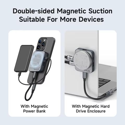 Hagibis Magnetic USB C Hub Type-C Multiport Adapter Docking Station 4K HDMI 100W PD For Macbook iPhone 16/15 Pro Thunderbolt 4 10 best sales asus zenfone 8 - №9