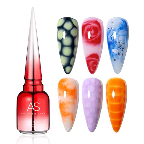 AS Clear Blooming Gel Polish 15ml UV LED Soak Off Nail Art Polish for Spreading Effect Marble Gel Paint Varnish Top Base Coat 10 best sales clear nail polish - №3