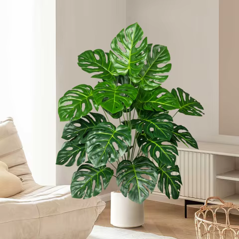 70-100cm Artificial Monstera Tree Fake Palm Plants Plastic Turtle Leafs Tropical Landscape Plants For Home Garden Office Decor 6 best sales fifth harmony - №6