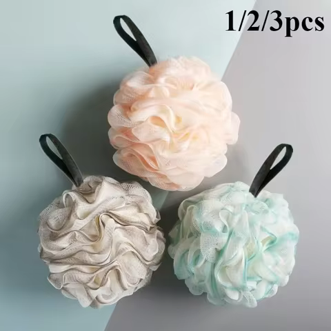 1/2/3pcs Large Bath Ball Rich Bubble Bath Towel Scrubber Body Cleaning Mesh Shower Wash Sponge Bathroom Accessories 12 best sales net sponge - №5