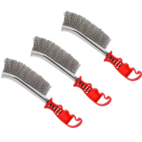 Steel Wire Brush/Wooden Metal Rust Removal Roller Brush Polishing Barbecue Cleaning Brush Suitable for Cleaning Barbecue Grilles 8 best sales electric grill brush - №6